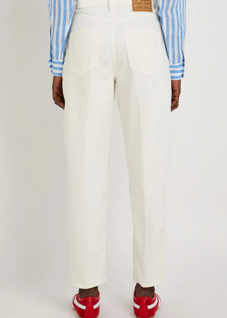Curved tapered-leg jeans