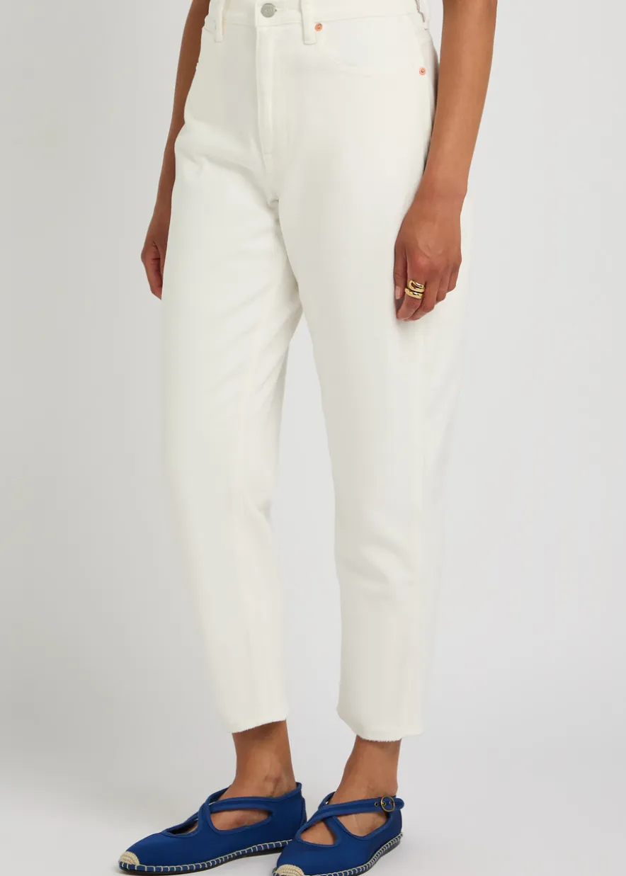 Curved tapered-leg jeans
