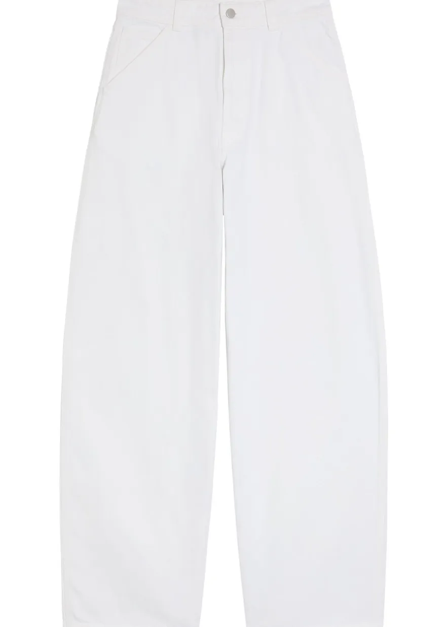 Curved wide-leg jeans