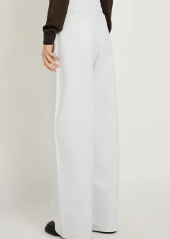 Curved wide-leg jeans