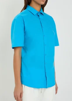 Cut out cotton-blend shirt