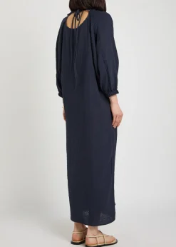 Cut-out stretch-cotton gauze midi dress