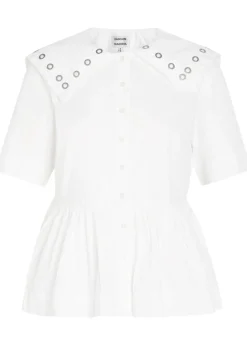 Cyrus eyelet cotton-poplin blouse