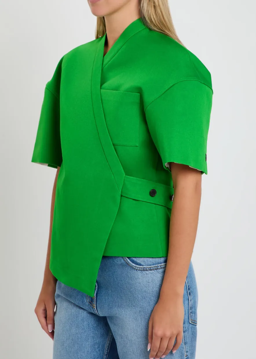 Dahlia belted canvas wrap jacket