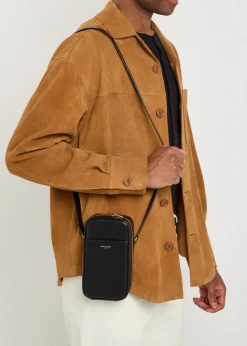 Dailycase logo leather cross-body bag