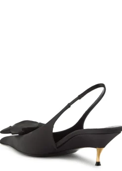 Dakota 50 floral-appliquéd satin mules