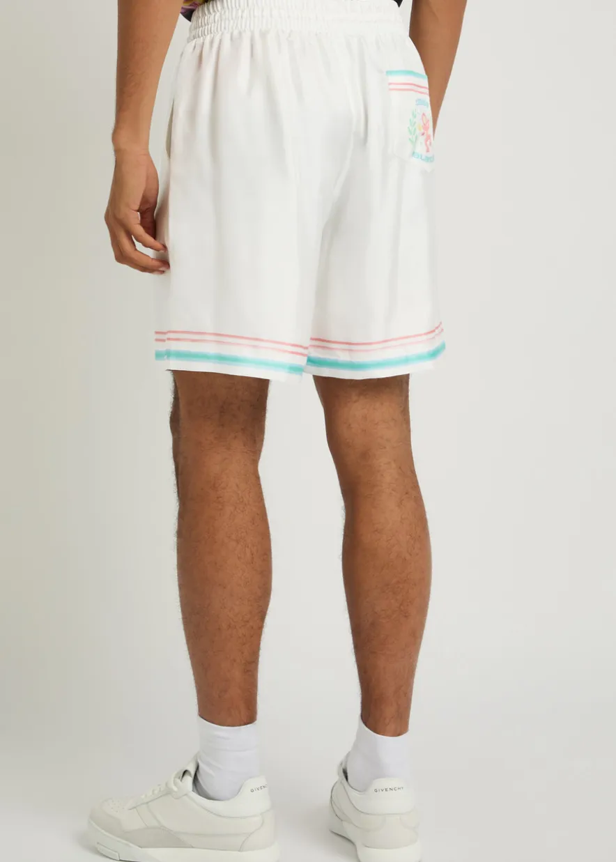 Dance Joy printed silk shorts