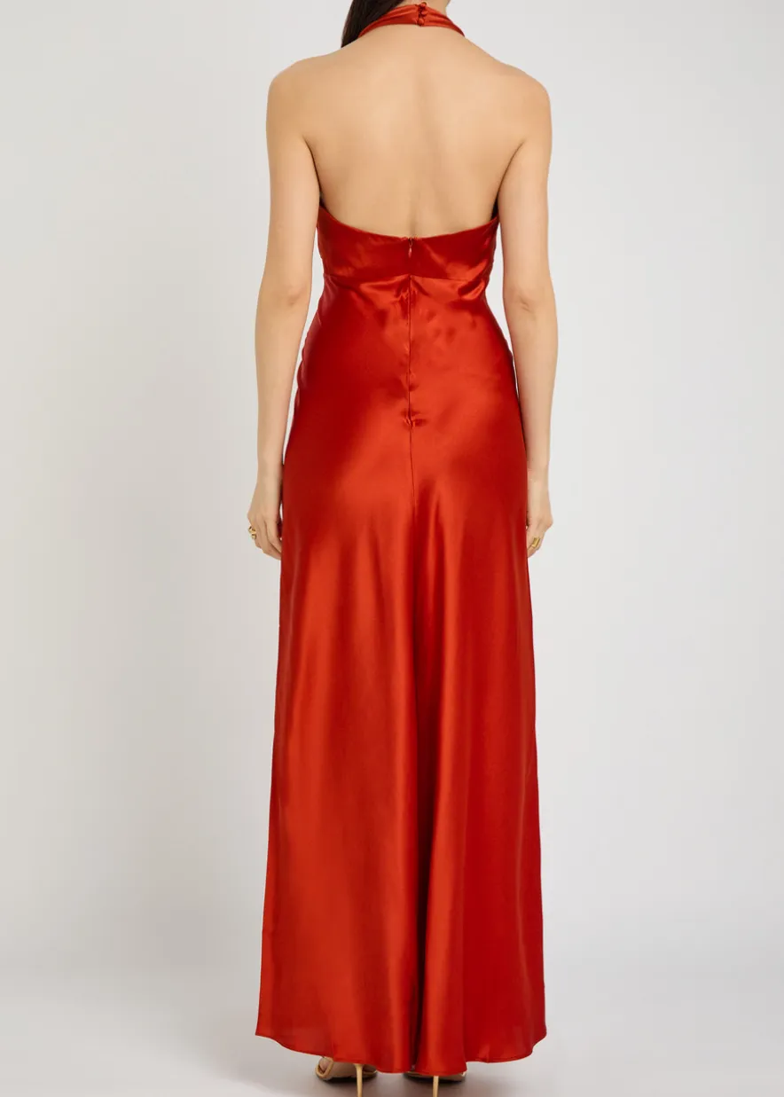 Daniela halterneck silk dress