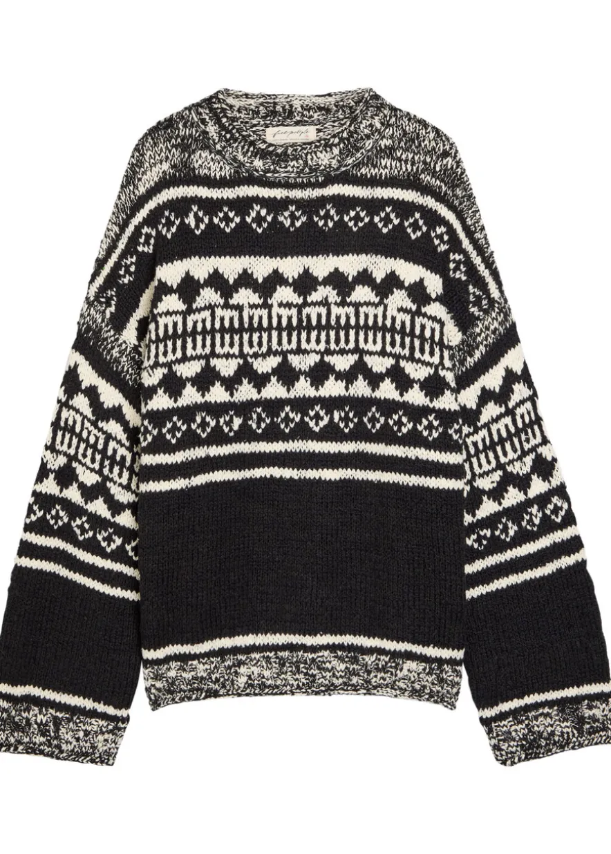 Dani patterned cotton-blend jumper