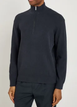 Danny half-zip ribbed knit jumper
