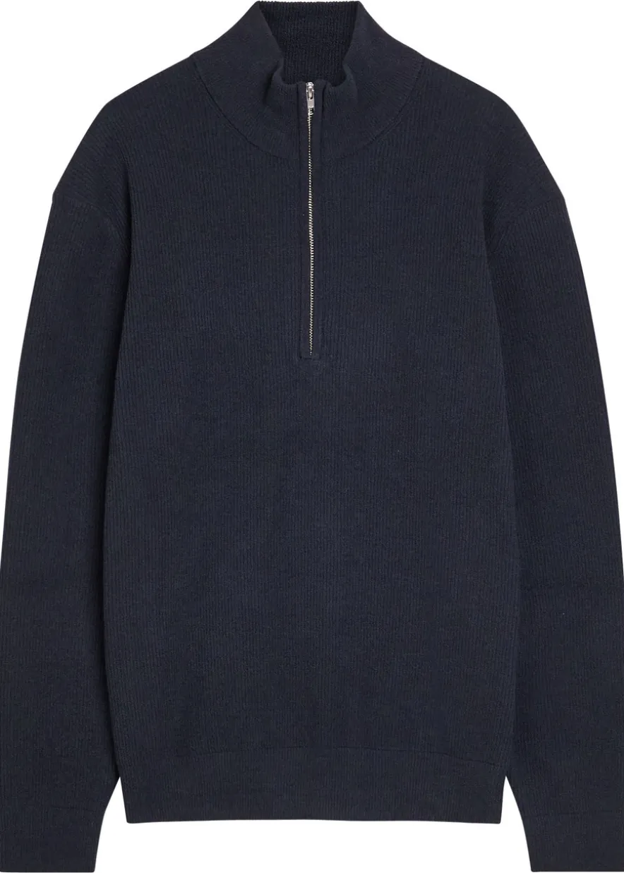Danny half-zip ribbed knit jumper