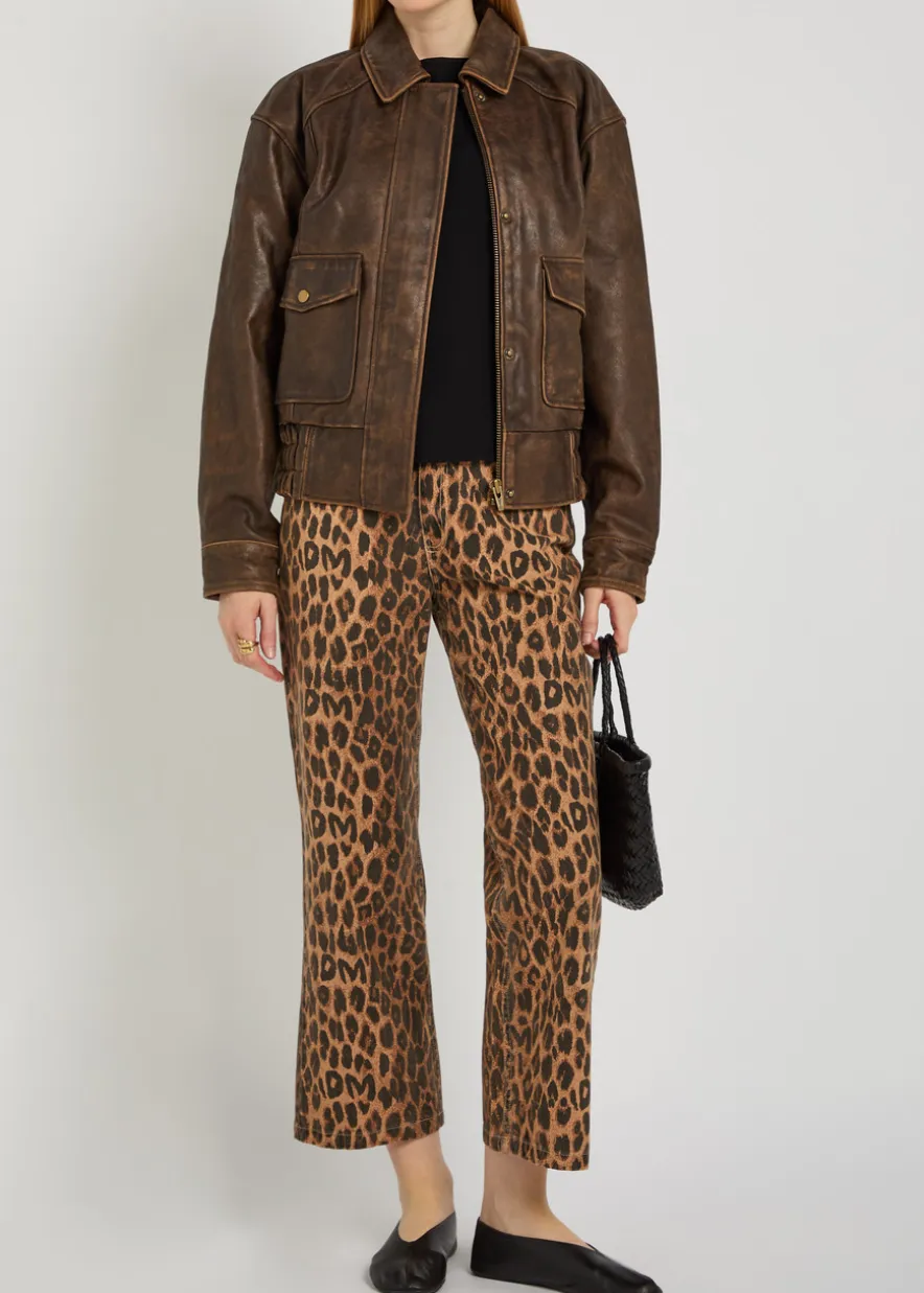 Daphne panelled leather jacket