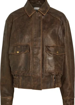 Daphne panelled leather jacket