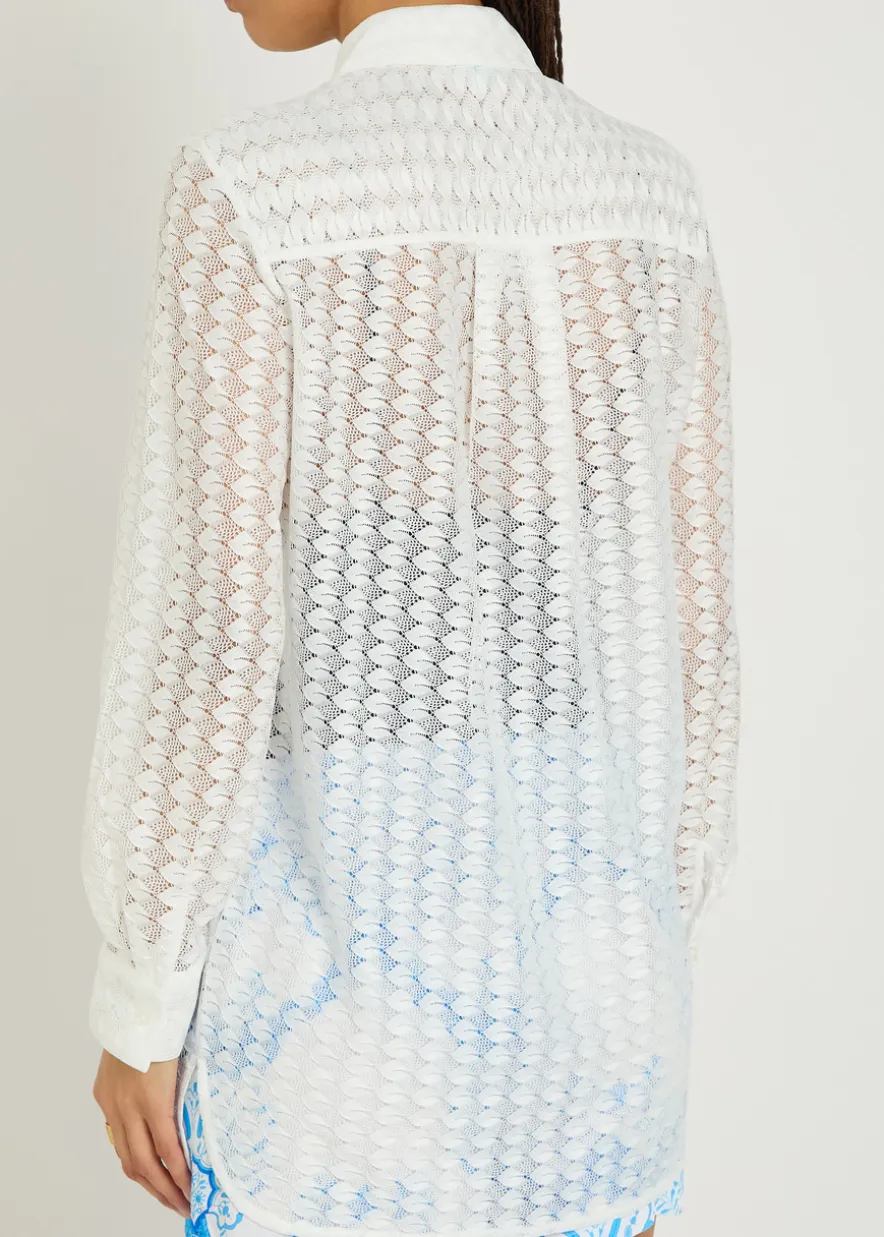 Daria lace cover-up shirt