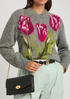 Darley grained leather clutch
