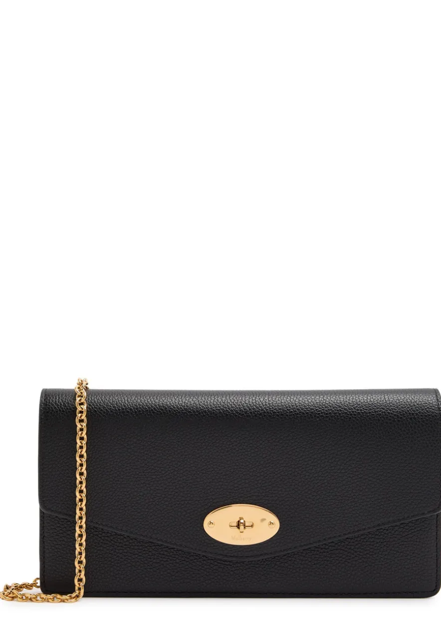 Darley grained leather clutch