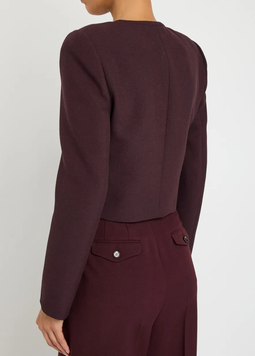 Darted cropped wool jacket