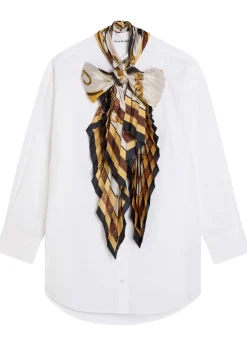 Dasca printed neck-tie cotton-poplin shirt