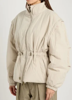 Dastyni detachable-sleeve padded coat