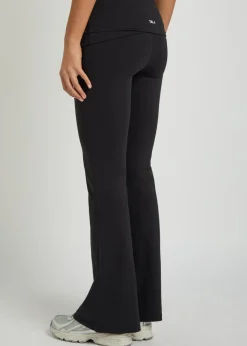Dayflex fold-waist flared stretch-jersey trousers