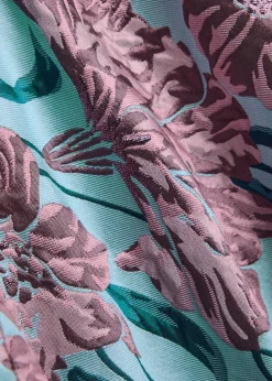 Deco Bloom floral-jacquard woven mini wrap dress