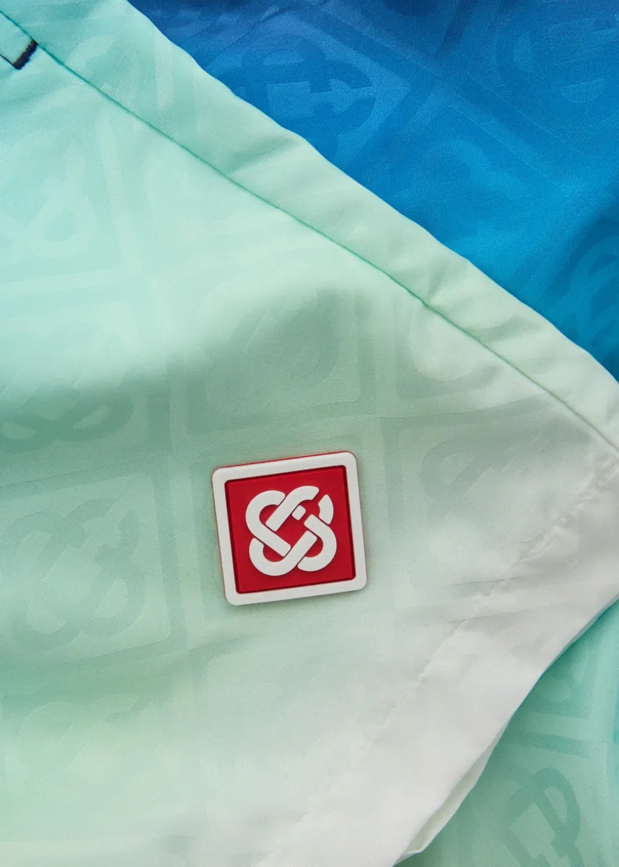 Degradé logo-print shell swim shorts