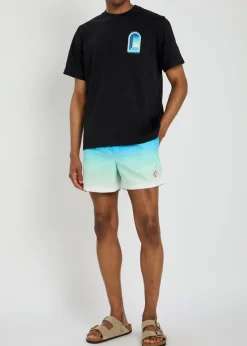 Degradé logo-print shell swim shorts