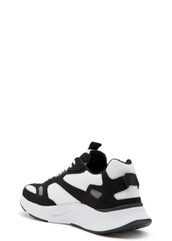 Demivee panelled mesh and suede sneakers