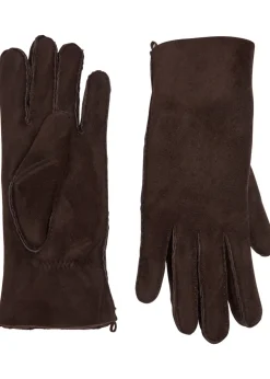 Denise shearling-lined suede gloves