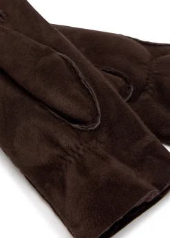 Denise shearling-lined suede gloves