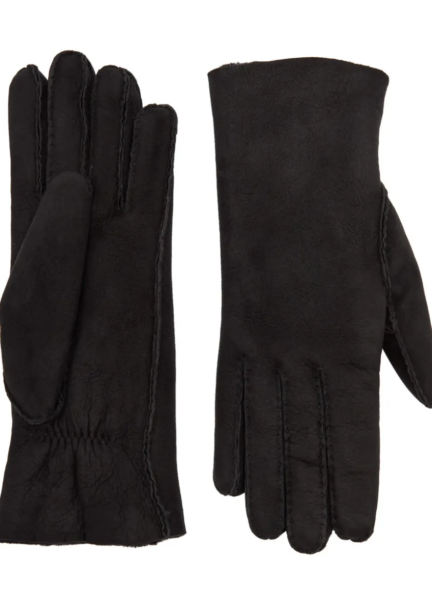 Denise shearling-lined suede gloves