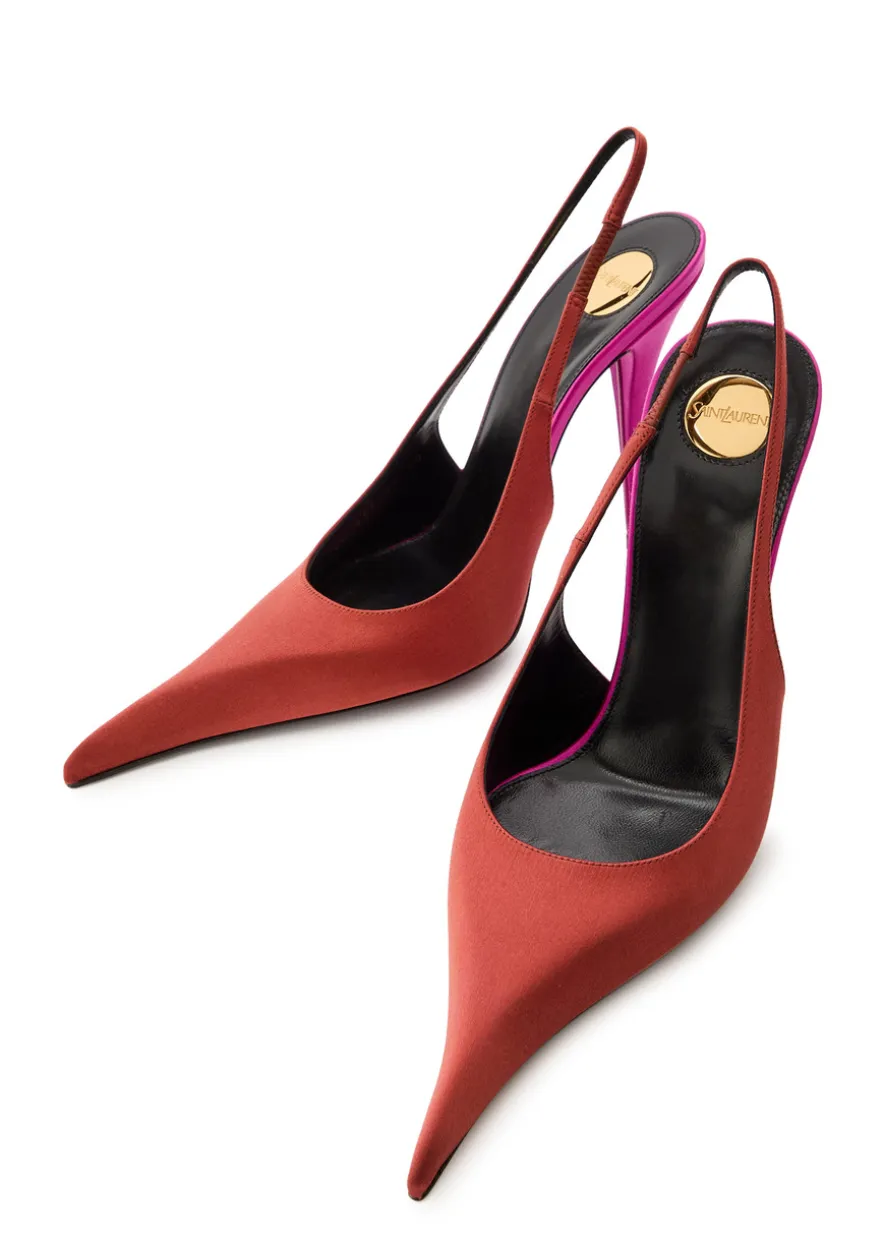 Deroche 110 satin slingback pumps