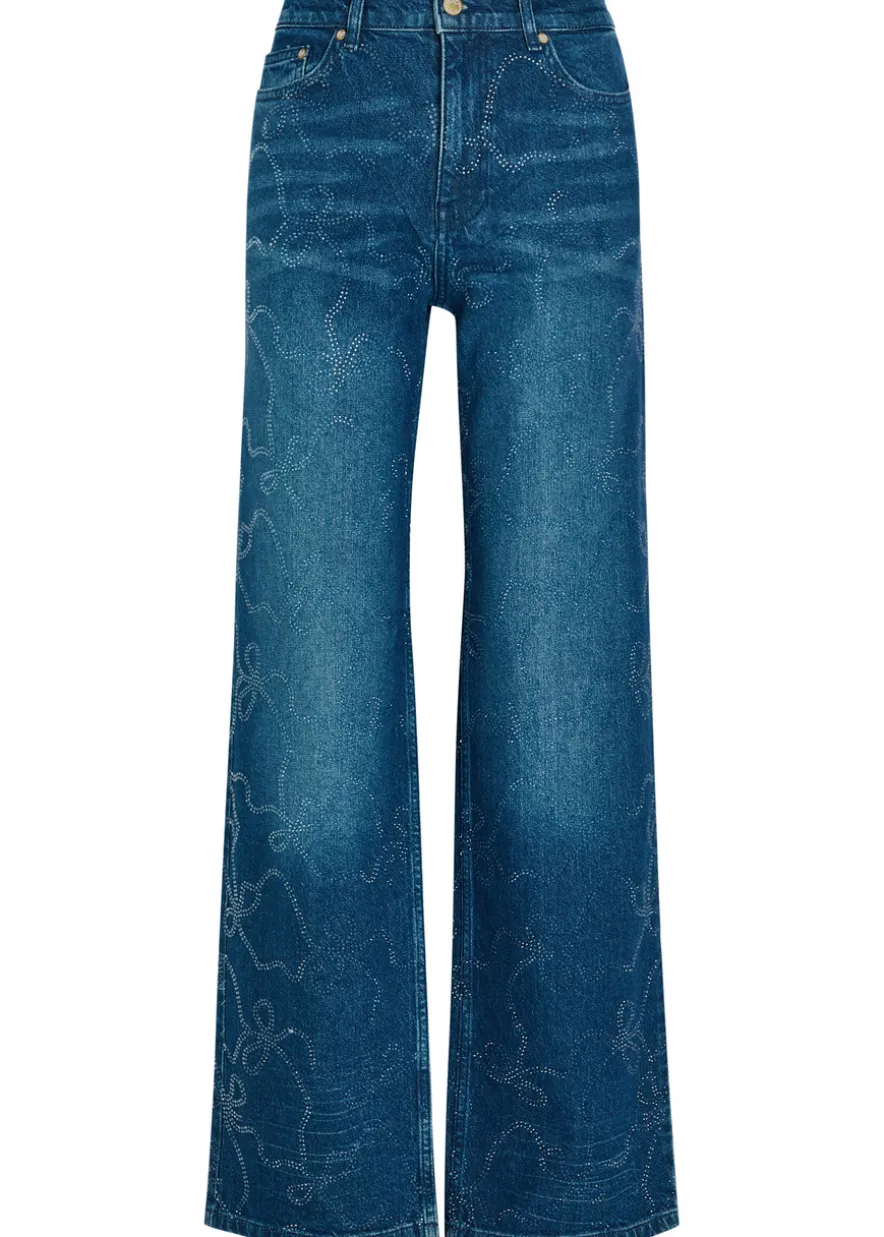 Dessa embellished bow wide-leg jeans
