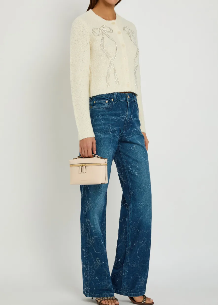 Dessa embellished bow wide-leg jeans