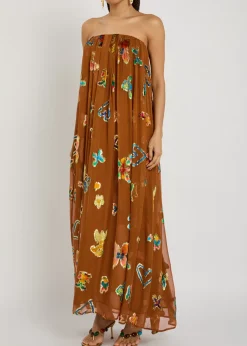 Devoré silk-blend maxi dress