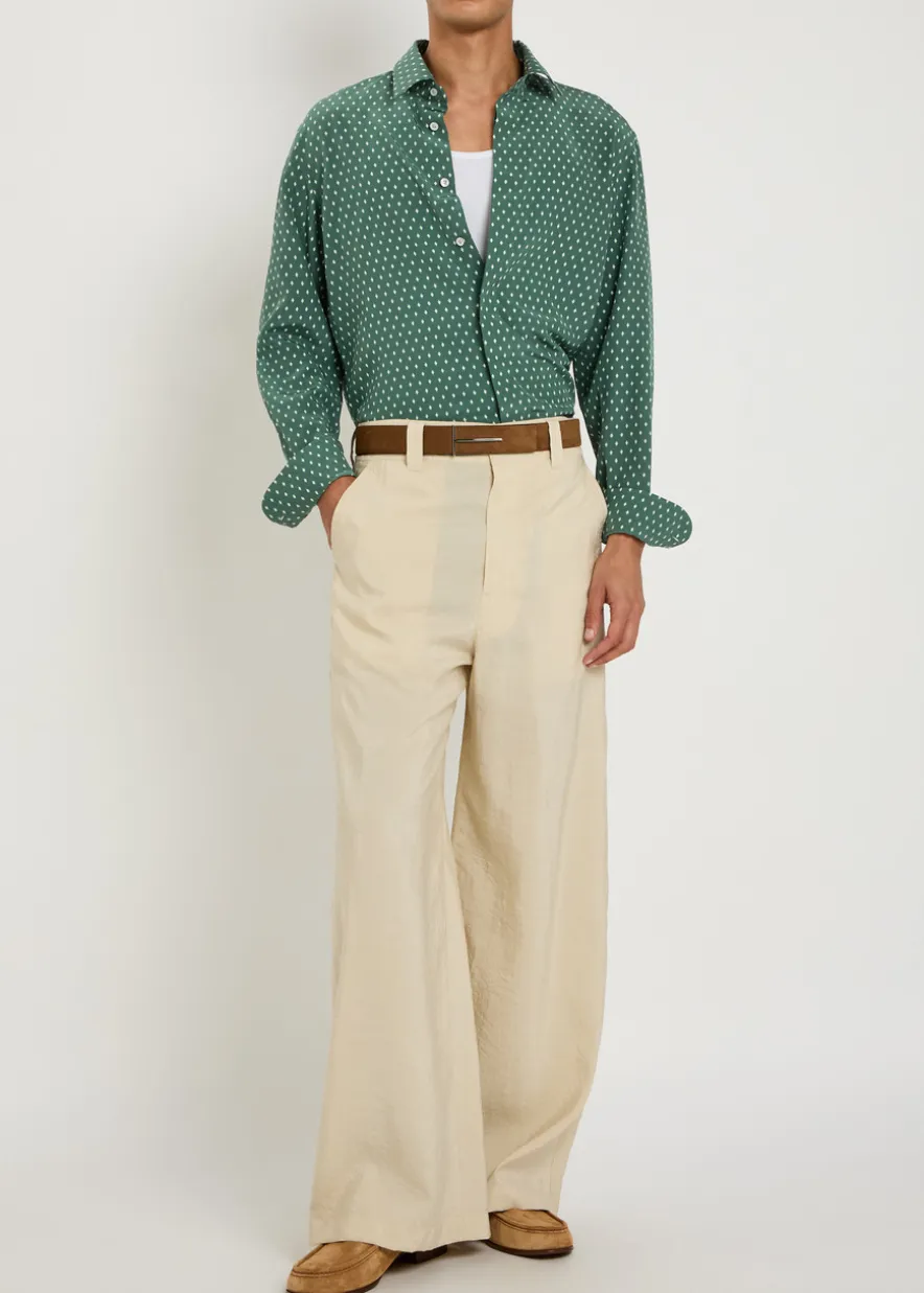 Diamond-print silk shirt
