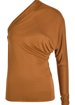 Diana one-sleeve fine-knit top