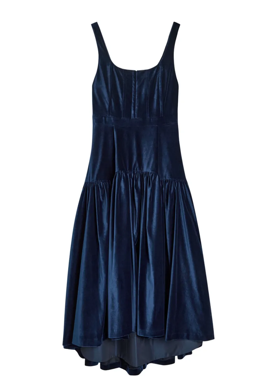 Diana structured velvet midi dress