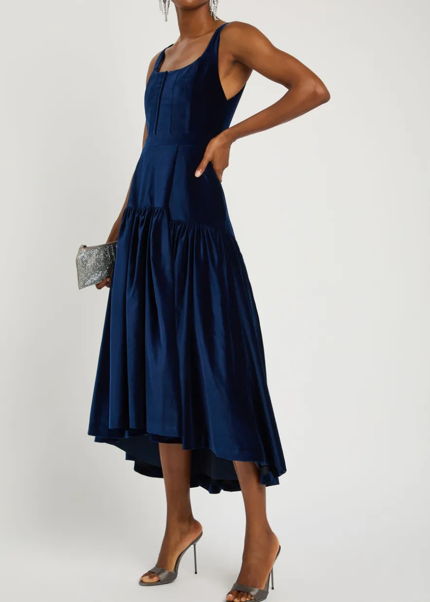 Diana structured velvet midi dress