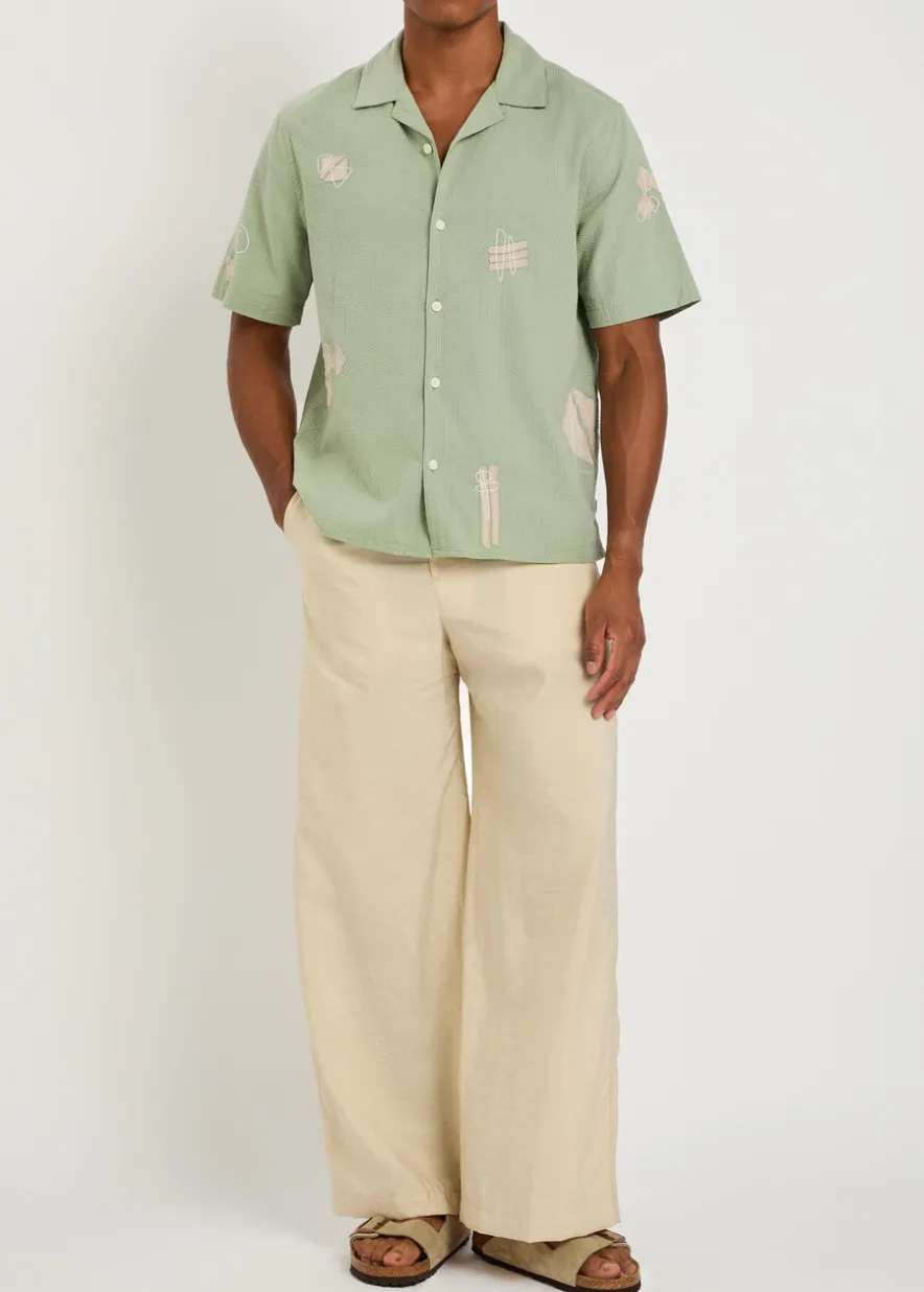 Didcot embroidered seersucker shirt