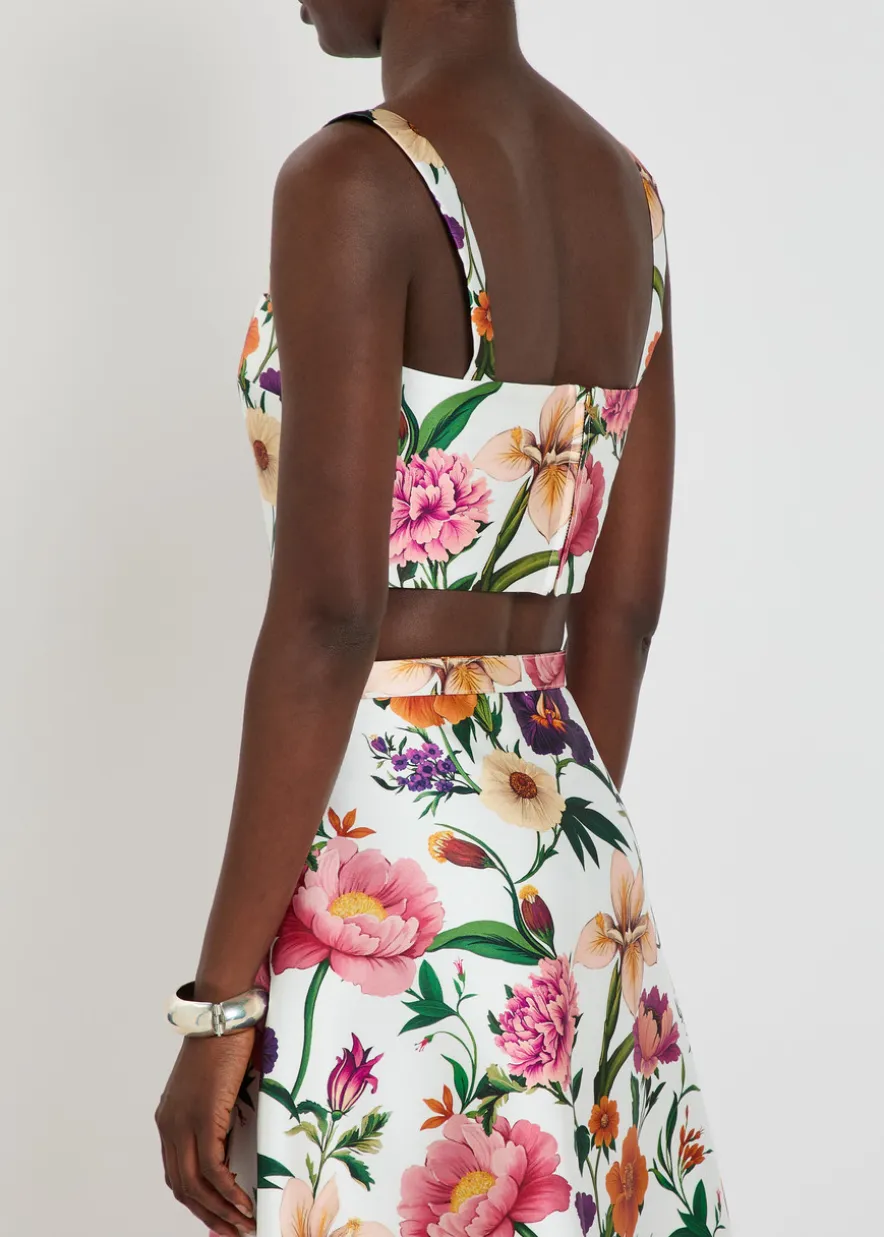 Didi floral-print cropped taffeta top