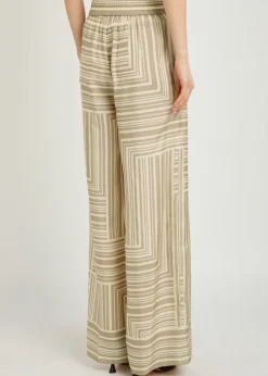 Dijon printed wide-leg silk trousers