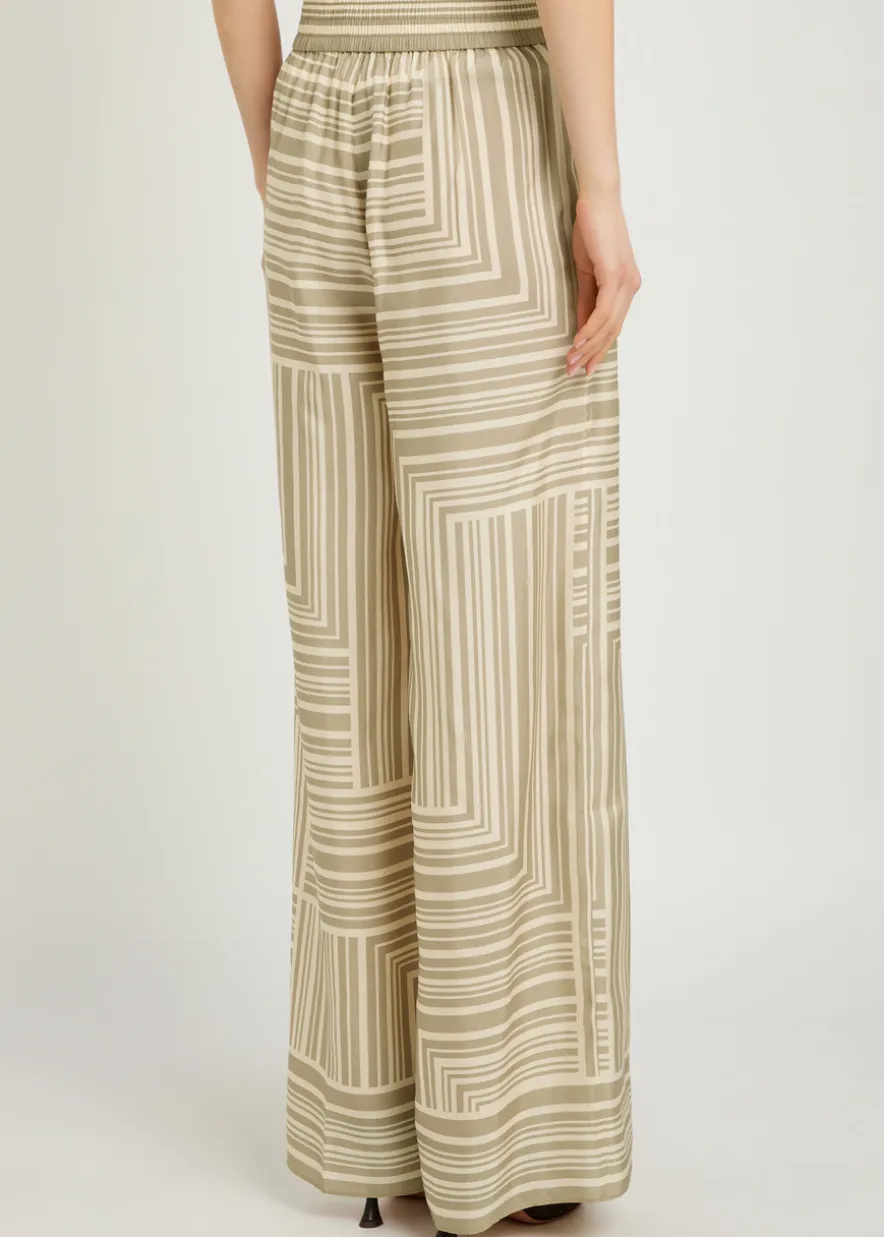 Dijon printed wide-leg silk trousers