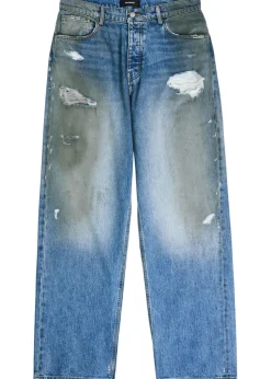 Dirty Wash distressed straight-leg jeans