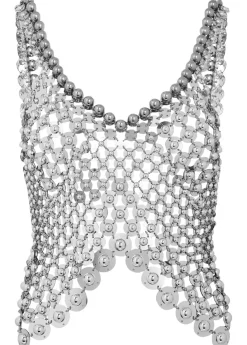 Disc link metal cropped top