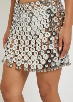 Disc link metal mini skirt