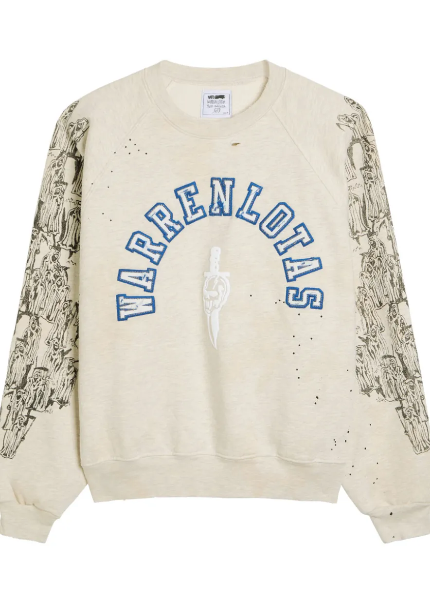 Distressed Applique logo cotton-blend sweatshirt