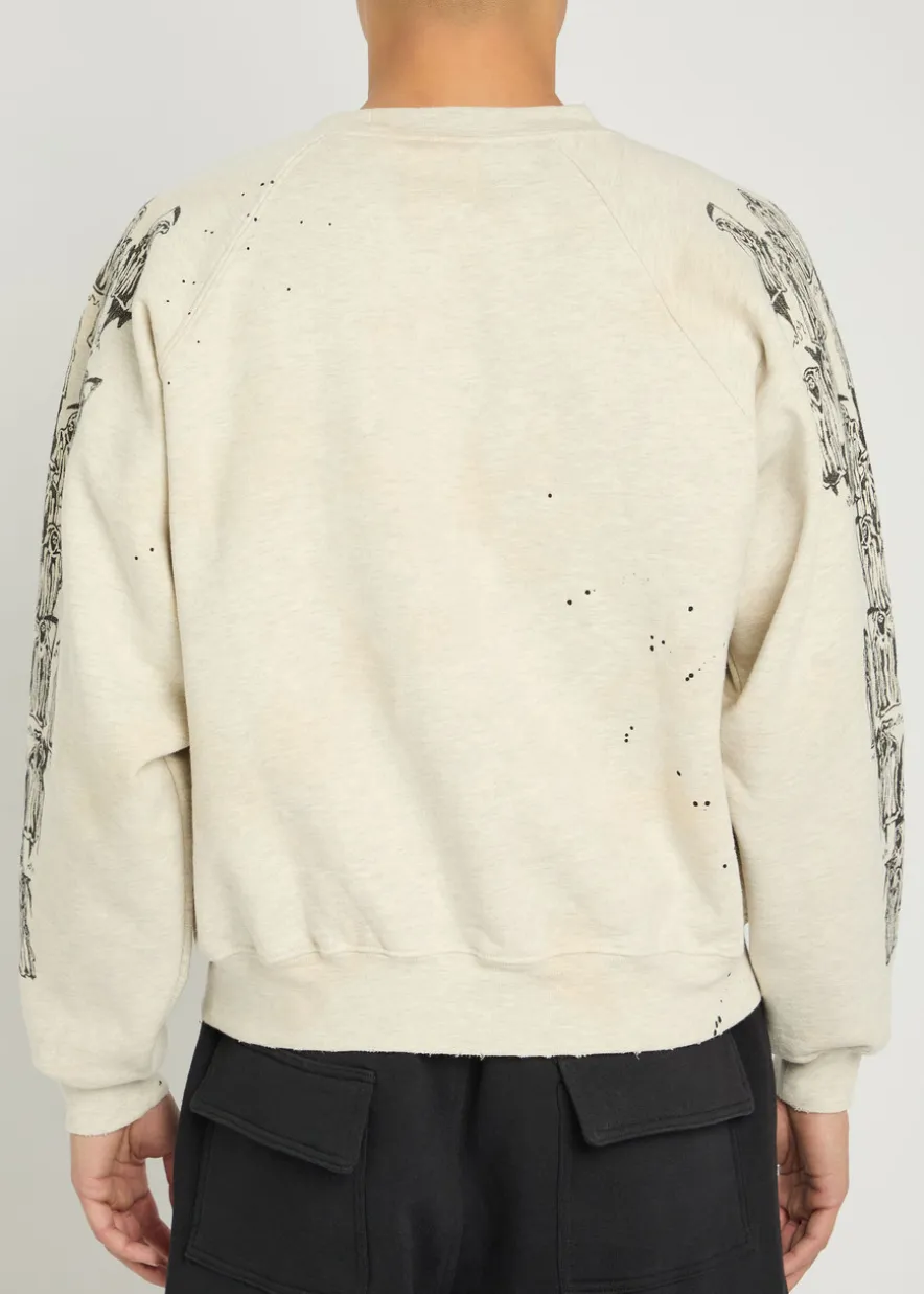 Distressed Applique logo cotton-blend sweatshirt