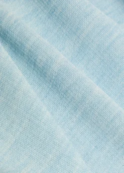 Distressed silk-blend polo top