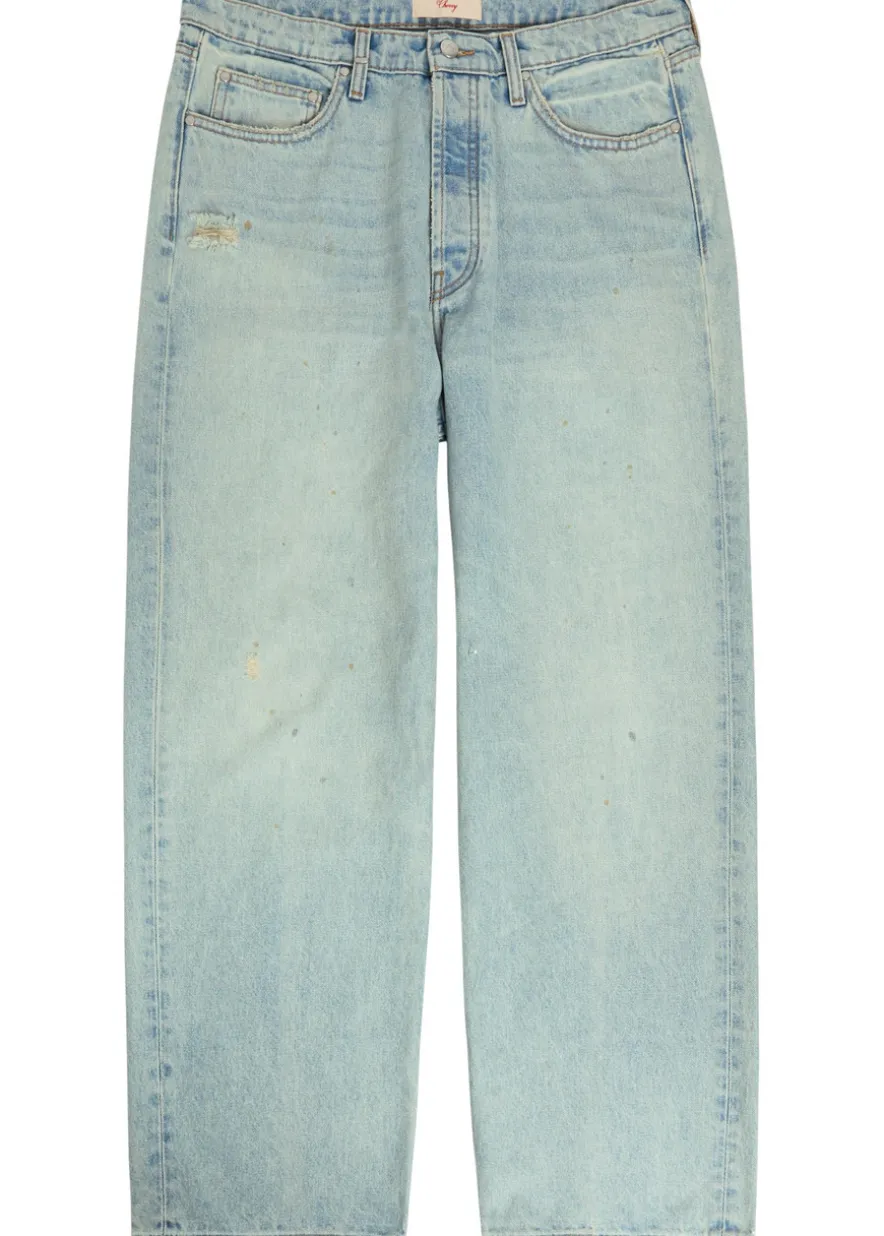 Distressed wide-leg jeans